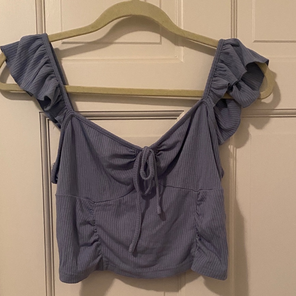 Cider Light blue Ruffle Top - Picture 1 of 3